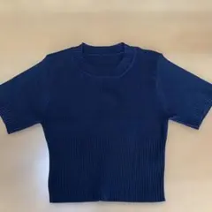 ＧＲＬ（グレイル）　 半袖リブニット　黒　ブラック