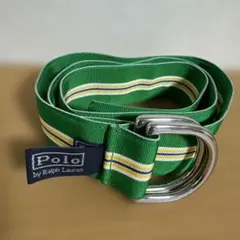 美品 ポロラルフローレン USA ベルト ナイロン 緑　グリーン　ボーダーのサムネイル