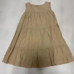 【baby GAP】4歳（105㎝）ベージュ コットン ティアードワンピース