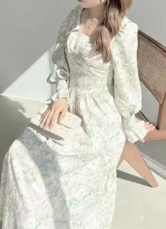 dazzlin flower bouquet ワンピース グリーン