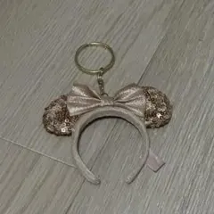 disney ディズニー カチューシャ キーホルダー スパンコール ミニー