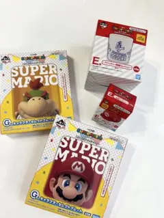 이치방쿠지 スーパーマリオ プレート、湯のみ、箸置き 4점 세트