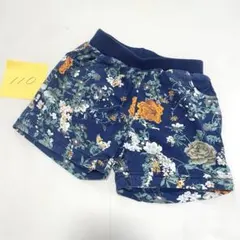 花柄ネイビー110サイズハーフパンツ
