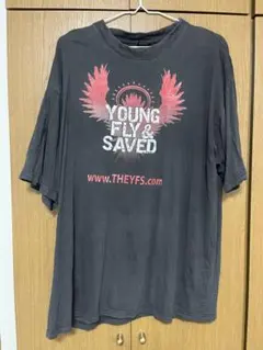 YOUNG FLY & SAVED Tシャツ ダークグレー 3XLサイズ 古着