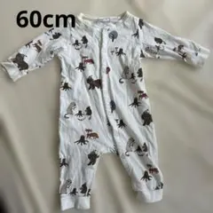 H&M ベビー服 カバーオール ロンパース 60cm 白 ホワイト