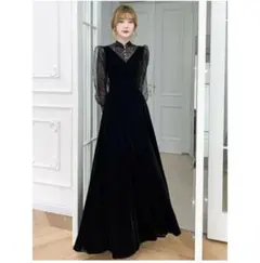 黒ベルベットワンピース　Mサイズ