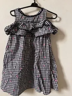 midori様専用【メゾピアノ】チェック柄フリルノースリーブワンピース