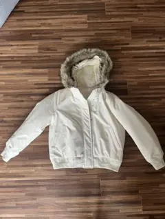 UNIQLO ホワイト フード付き アウタージャケット Lサイズ