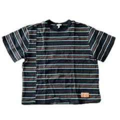 H&M ストライプ Tシャツ US XL ビッグT Tシャツ　ブラウン