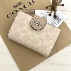 ★ 新品　COACH　コーチ 財布 折り財布　２つ折り財布 キャメル