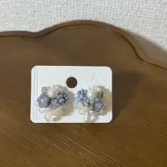 【匿名配送】淡色パールのお花ピアス　925銀針ゴールドコーティング