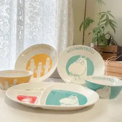 ムーミン 食器セット 陶器製　ボウル　皿　まとめ売り　ニョロニョロ　黄色　青