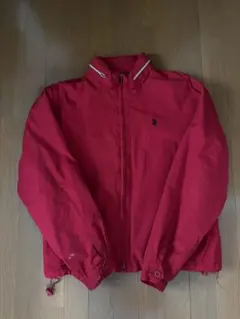 POLO 赤 ナイロンジャケット 裏起毛　ドローコードあり