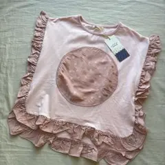 新品　UNICA Tシャツ ピンク ドット フリル 120センチのサムネイル