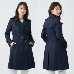 マッキントッシュ トレンチコート 英国製 ネイビー M 高密度コットン ベルト