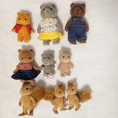 シルバニアファミリー リス クマ 人形セット 9体