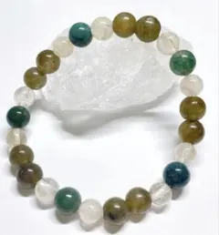 16㎝ 天然石ブレスレット　ラブラドライト　ルチルクォーツ　モスアゲート　D52