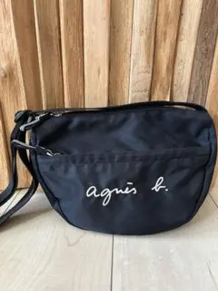 agnis b. ブラックショルダーバッグ