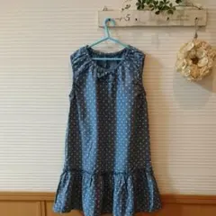 マザウェイズ★綿100％☆ ロングワンピース　夏用　水玉　140㎝