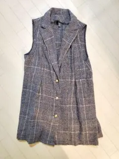 チェック柄 ノースリーブベスト