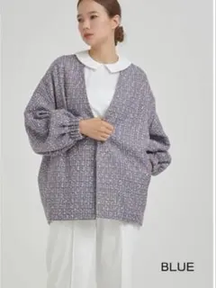 yori ヨリ ミックスツイード ジャケット ノーカラーのサムネイル