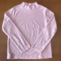 ユニクロ　ハイネック　リブ　140 プルオーバー　　くすみピンク