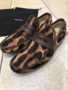 希少/極美品 ドルチェ＆ガッバーナ レオパード柄 ハラコ スリッポン 