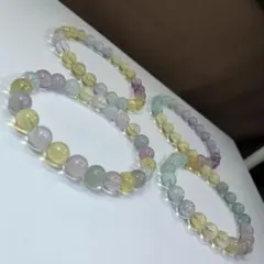 ALL SALE☆可愛い色合い☆フローライトブレスレット・4本セット