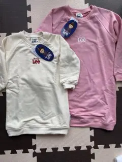 リンクコーデ　Buddy Lee トレーナー 95 120 アイボリー・ピンク