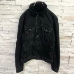 ZARA MAN ザラ デニムジャケット 襟元 内側ボア 人気のブラック