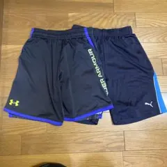Under Armour/Puma ハーフパンツ 黒/青