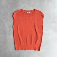 NOLLEY'S ノーリーズ　ノースリーブ　リブニット　オレンジのサムネイル