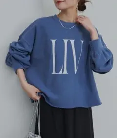 ◾️新品 pual ce cin ビッグロゴ裏毛スウェット ネイビー