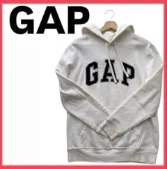 【お値下げ中】GAP パーカー ロゴ 白 XS レディース カンガルーポケットのサムネイル