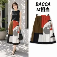 【即日発送】BACCA 総柄ラップミディスカート ベルト付き巻きスカート M相当のサムネイル