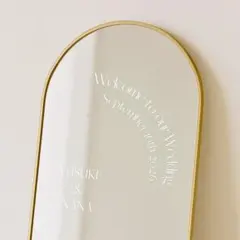 【ウェルカムミラー ステッカー】名入れ 日付入り｜結婚式 ウェルカムボード