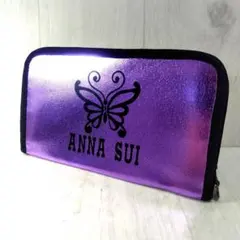 ANNASUI アナスイ レザー×ナイロンキャンバス マルチケース ポーチ