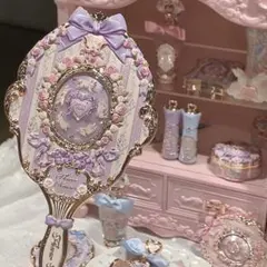 【新品】フラワーノーズ ボニーガーデン ハンドミラー（ラベンダー）