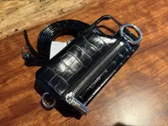 ajew エジュー スマホケース クロコ調 iPhone13 ブラック