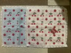 格安★PINK HOUSE チェリー柄 タオルハンカチ★2枚セット