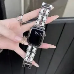 Apple Watch バンド ホワイト　シルバー 42mm