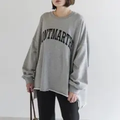 BONJOUR SAGAN ビッグカレッジロゴスウェット　　グレー