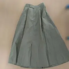 ロングスカート カーキ フレア スリット入り