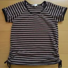 ヨガ　半袖シャツ　ボーダーシャツ　ストレッチシャツのサムネイル