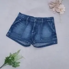 《apart by lowrys》 ベイカー デニム ショートパンツ L 濃紺