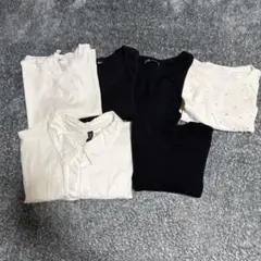 ホワイト・ブラック クロップドトップス　5点まとめ売り