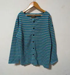 大特価 美品 デニムダンガリー 150 ボーダー 長袖 カーディガン アメカジ