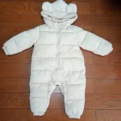 アイボリー フード付きジャンプスーツ　90cm