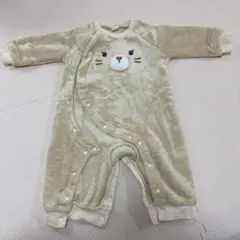 美品　もこもこ　カバーオール　ベビー服80cm 冬用　ロンパース　猫