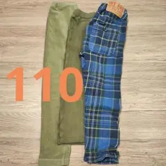 ユニクロ　ブリーズ　120サイズ パンツセット（緑・青チェック）